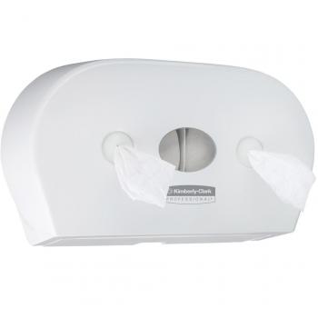 Aquarius Mini Twin Centrefeed Toilet Tissue Dispenser White 7186