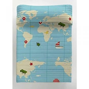 TUTTICONFETTI Colcha bouti Mapa Blue Cama 90