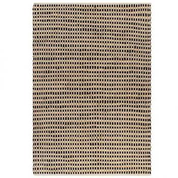 vidaXL Alfombra Tejida a Mano Yute y Tela 120x180cm Natural y Negra Decoración