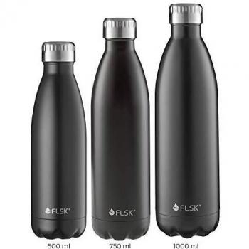 FLSK FL-1000-CM-BLCK-022 - Botella de Agua de Acero Inoxidable