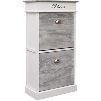 vidaXL Mueble Zapatero de Madera de Paulownia Mobiliario Hogar Decoración Organización Almacenamiento Calzados Duradero Útil Duradero Gris 50x28x58cm