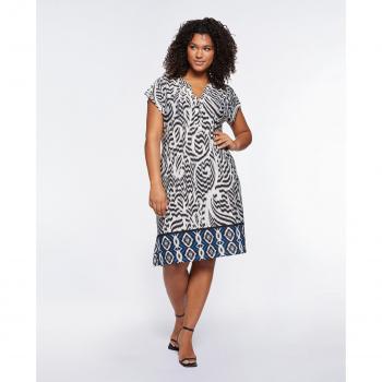 Vestido de punto con estampado étnico Fiorella Rubino