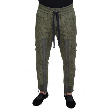 Dolce & Gabbana Green Striped Cargo Zipper Leg Men Trouser Pants - IT48 | M