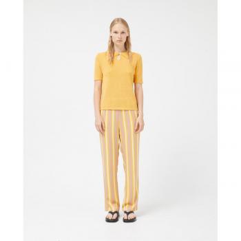 Pantalón recto de mujer con estampado de rayas