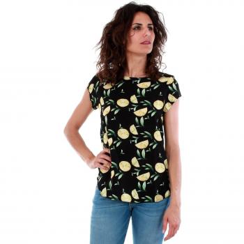Vero Moda Camiseta Mujer M Negro 10208789 VMBOCA S/S Top Print Black/Lemon