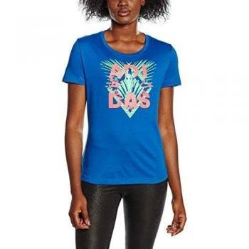 adidas Wild Lineage - Camiseta para mujer, color azul, talla L