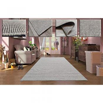 Alfombra Larga Rustic 200x370 cm - Interior y Exterior - Lisa Sin Pelo - Color Plata
