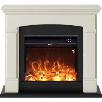 Chimenea Eléctrica de Suelo/Pared MPC Camino Siena 1500W Blanco Crema con Mando a Distancia