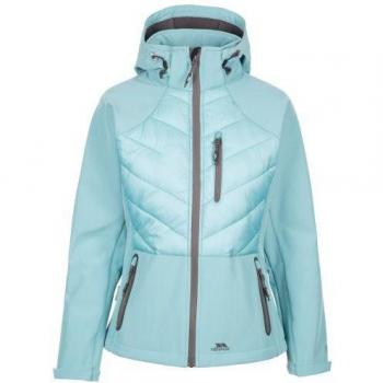 Trespass - Chaqueta Softshell Elvira para Mujer, chaqueta softshell, impermeable, transpirable, con capucha ajustable, puños elásticos, bolsillo con cremallera en el pecho y dos bolsillos laterales
