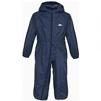 Trespass Navy Blue Waterproof Rain Suit with Hood for Kids (Ages 7-8)