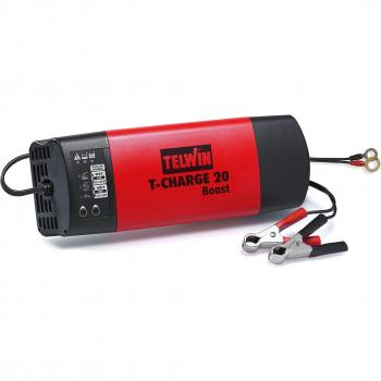 Telwin TE-807563 Cargador de Batería, Rojo y Negro