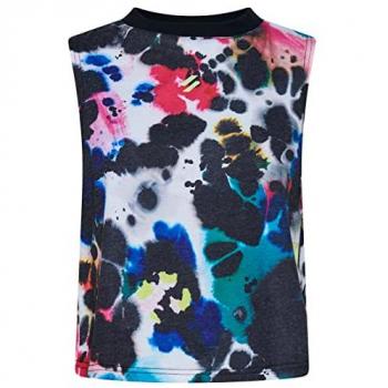 Superdry Camiseta Sin Mangas Run Cropped Loose Abstract Ink Mid Scale XL para Mujer