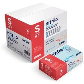 GUANTE NITRILO DESECHABLE S/POLVO AZUL 100 UNID P
