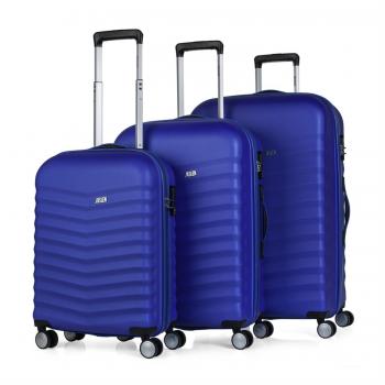 JASLEN - 52600 Juego Set 3 Maletas Trolley 50/60 / 70 cm ABS. Rígidas, Resistentes y Ligeras. 2 Mango telescópico, 2 Asas 4 Ruedas Dobles. Pequeña Low Cost, Color Azulon