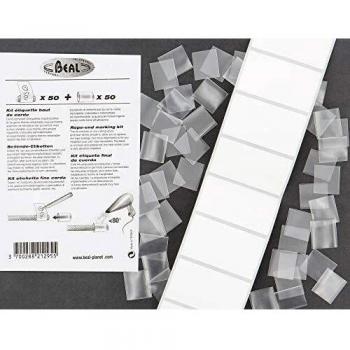 Kit de Etiquetas para Cuerdas BEAL - 50 Unidades - Blanco - Protección y Seguridad en Escalada