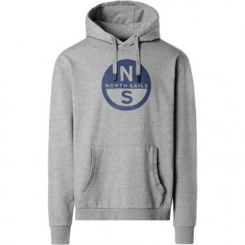 Sudadera con capucha North Sails para hombre, gris, casual, deportivo, algodón, modelo 691258