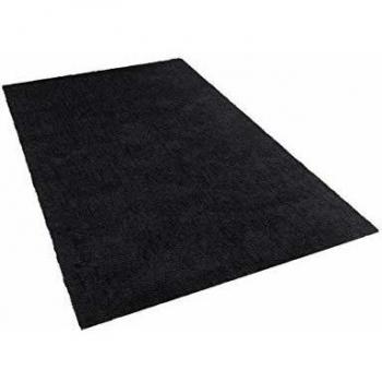 Alfombra Shaggy Negra 80 x 150 cm Moderna de Pelo Largo y Alta Densidad