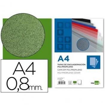 Liderpapel TE22 - Pack de 50 tapas de encuadernación, color verde, A4, 0.8 mm
