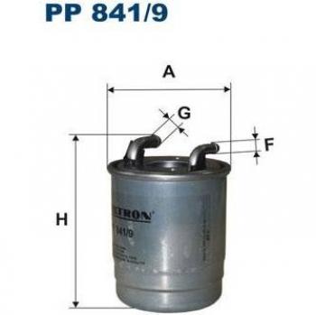 Filtro de combustible FILTRON PP 841/9, tipo: Filtro de combustible, características: compatible con varios modelos de vehículos, diseñado para eliminar impurezas del combustible, proporciona un flujo óptimo y protege el sistema de inyección