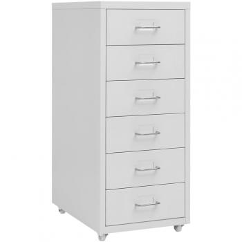 Gabinete Archivador Móvil de Metal Gris 28x41x69 cm