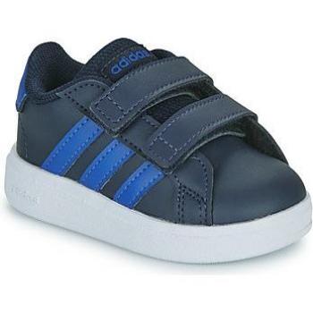 Zapatillas infantiles adidas GRAND COURT 2.0 CF I en azul con cierre de velcro
