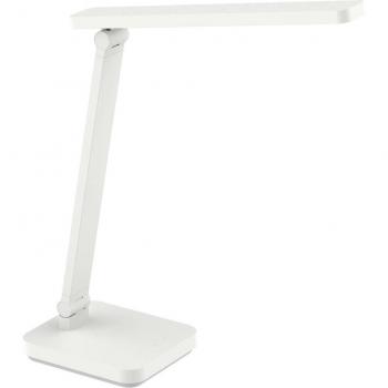 Lámpara de mesa LED Rylas, blanca, con USB y dimmer táctil para salón y comedor - Lindby