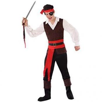 Atosa-61621 Atosa-61621-Disfraz Pirata- ADOLESCENTE- Hombre- rojo, Color