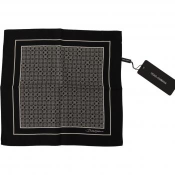 Dolce & Gabbana Black Geometric Patterned Square Handkerchief Scarf