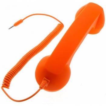 Auricular de mano a prueba de radiación 3.5mm con micrófono, receptor clásico portátil para ordenador