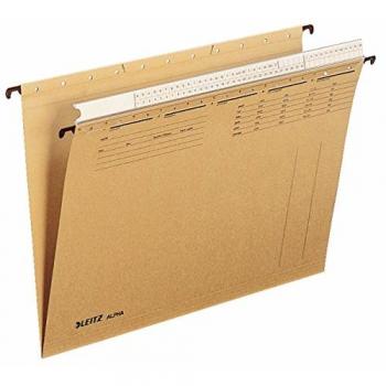 Archivador Colgante LEITZ ALPHA A4 con Tira Organizadora Color Naturbraun