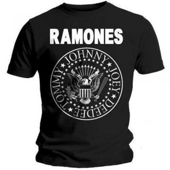 Hey Ho Punk Rock Front and Back Print T-Shirt - Official Licensed Ramones Black XL