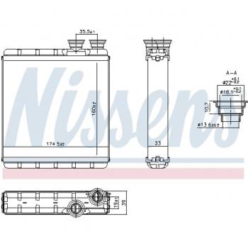 Radiador de calefacción NISSENS 707302 con intercambiador de calor para interior