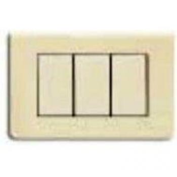Placa Ave Blanc 45 Tecno 3 Módulos Blanco en Tecnopolímero