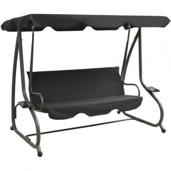 vidaXL Outdoor Canopy Swing Bench in Anthracite