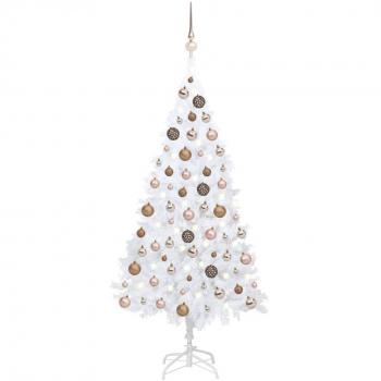 vidaXL Artificial Pre-lit Christmas Tree with Ball Set White 120 cm PVC
