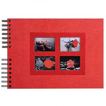 Álbum de fotos espiral Passion 32x22 cm con 50 páginas negras y tapa roja