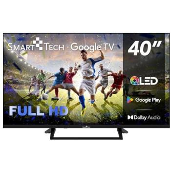 Televisor Smart Tech 40 FHD QLED Google TV con Dolby Digital Plus, 3 HDMI y 2 USB