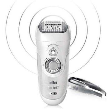 Braun Silk-épil 7 SensoSmart 7/870 - Depiladora con 7 Accesorios, Color Plata