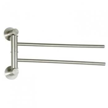 Toallero Doble de Acero Inoxidable MSV, 25 x 25 x 5 cm, Metalizado, con dos tiras de alfombrilla