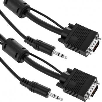 Super Cable VGA con Jack 3.5mm Macho/Macho 10m Negro