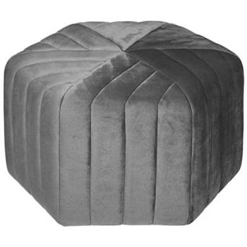 Puff Seis - Terciopelo Gris H30 cm - Asiento Amplio 52 x 48 cm - Atmosphera