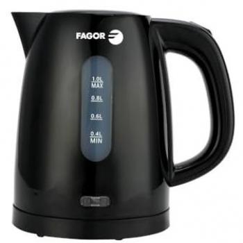 Hervidor de Agua Fagor Teya Noir 1L, 2200W, Apagado Automático y Filtro Extraíble