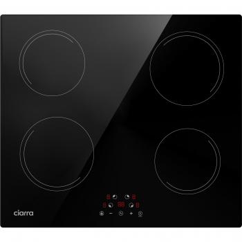 Placa de Inducción CIARRA 4 Fuegos 6000W 59 cm con Temporizador y Función Mantener Caliente Negra CD4BIH-E