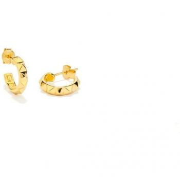 Radiant - Pendientes Punk de Plata Dorado con Detalles Intrincados