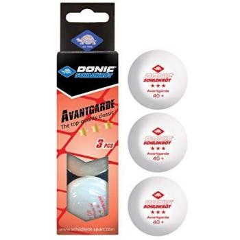 Donic-Schildkröt-Pelotas de Tenis de Mesa 3 Estrellas Avantgarde Calidad Poly 40+, 3 piezas, color en caja, Blanco