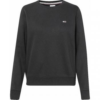Sudadera Tommy Jeans para mujer en color negro con cuello redondo y logo bordado
