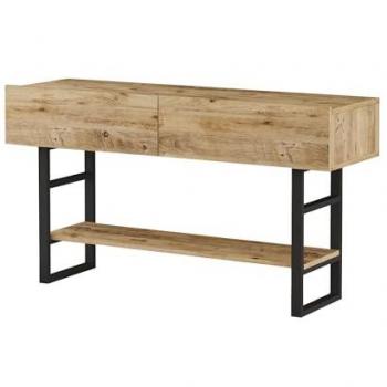 Mesa Consola 76 x 139 x 43 cm Efecto Roble Rústico / Negro