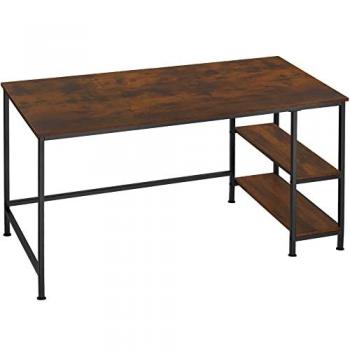 Tectake Escritorio para ordenador Canton 120 x 60 x 75,5 cm | Estilo industrial minimalista | Tableros de aglomerado con veteado y protector de melamina | Estructura resistente de acero con