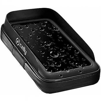 Celly RideCase Soporte para Motocicleta para Smartphone de hasta 6.5 Pulgadas, Pasivo, Color Negro