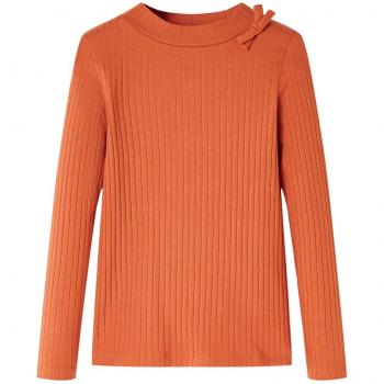 Camiseta para Niños de Manga Larga en Color Naranja Tostado Talla 116